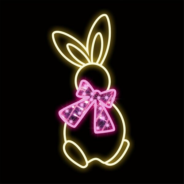 Queens Of Christmas 18 in. Easter Bunny Bow Decor, Pink WL-MTNF-EST-BNY-PI-18